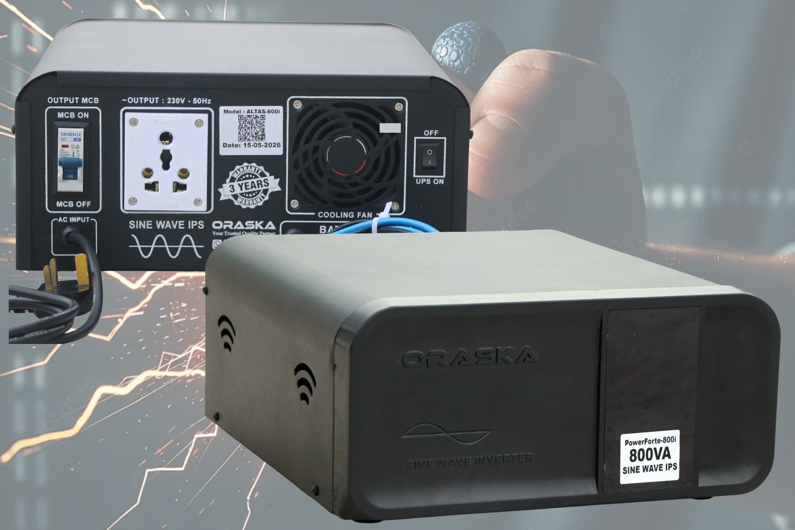 ORASKA 800VA-600Watt Pure Sine Wave IPS - 3 Years Warranty