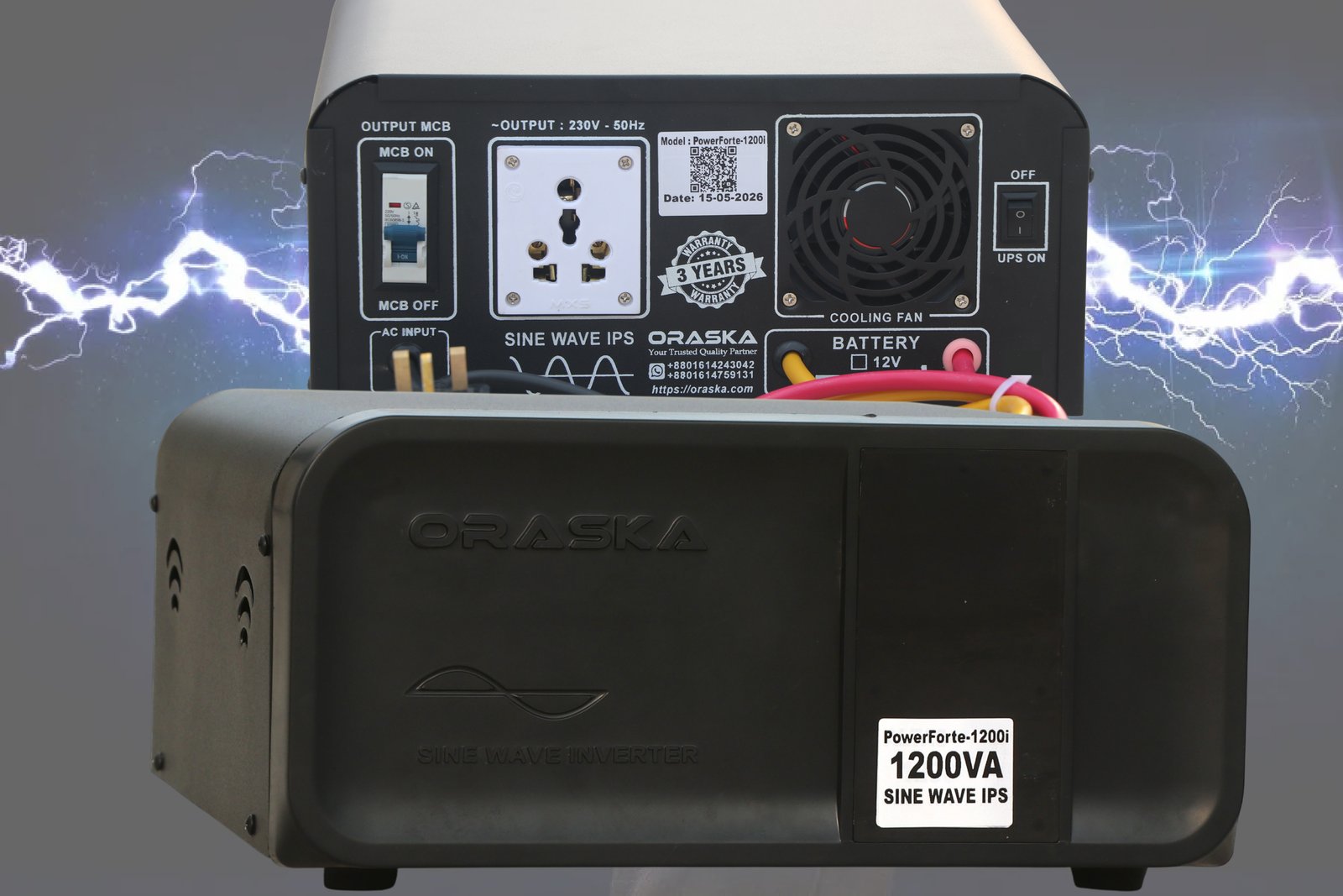 ORASKA 1200VA-1000Watt Pure Sine Wave IPS - 3 Years Warranty