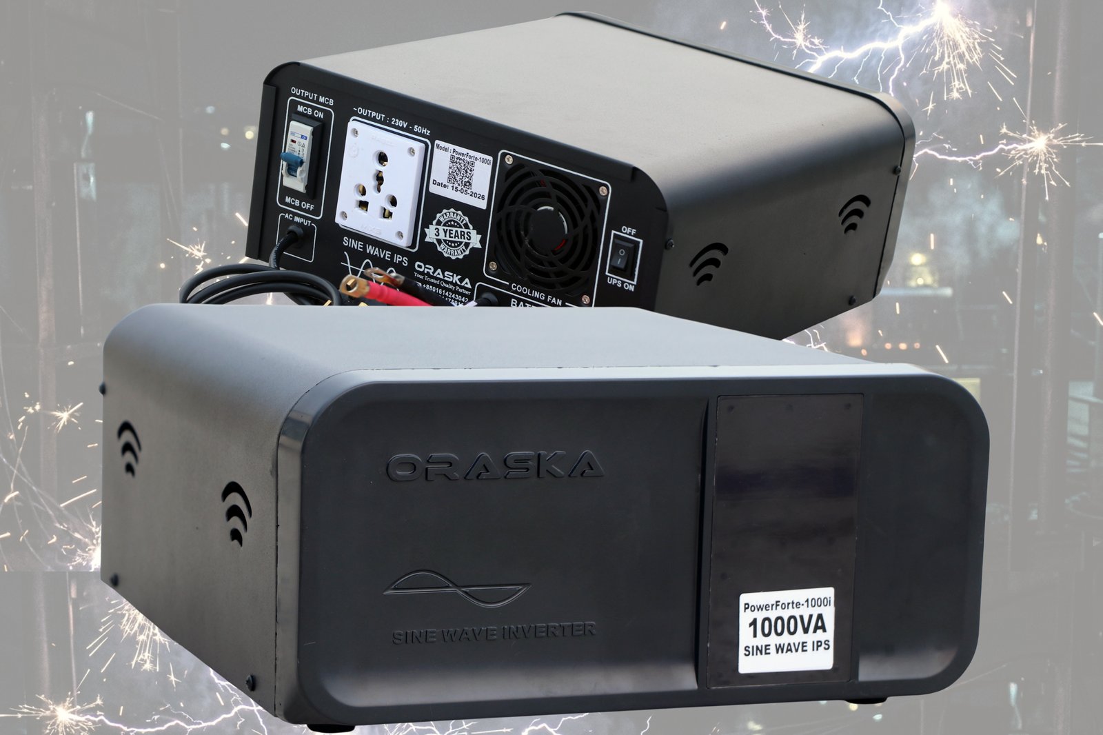 ORASKA 1000VA-800Watt Pure Sine Wave IPS - 3 Years Warranty