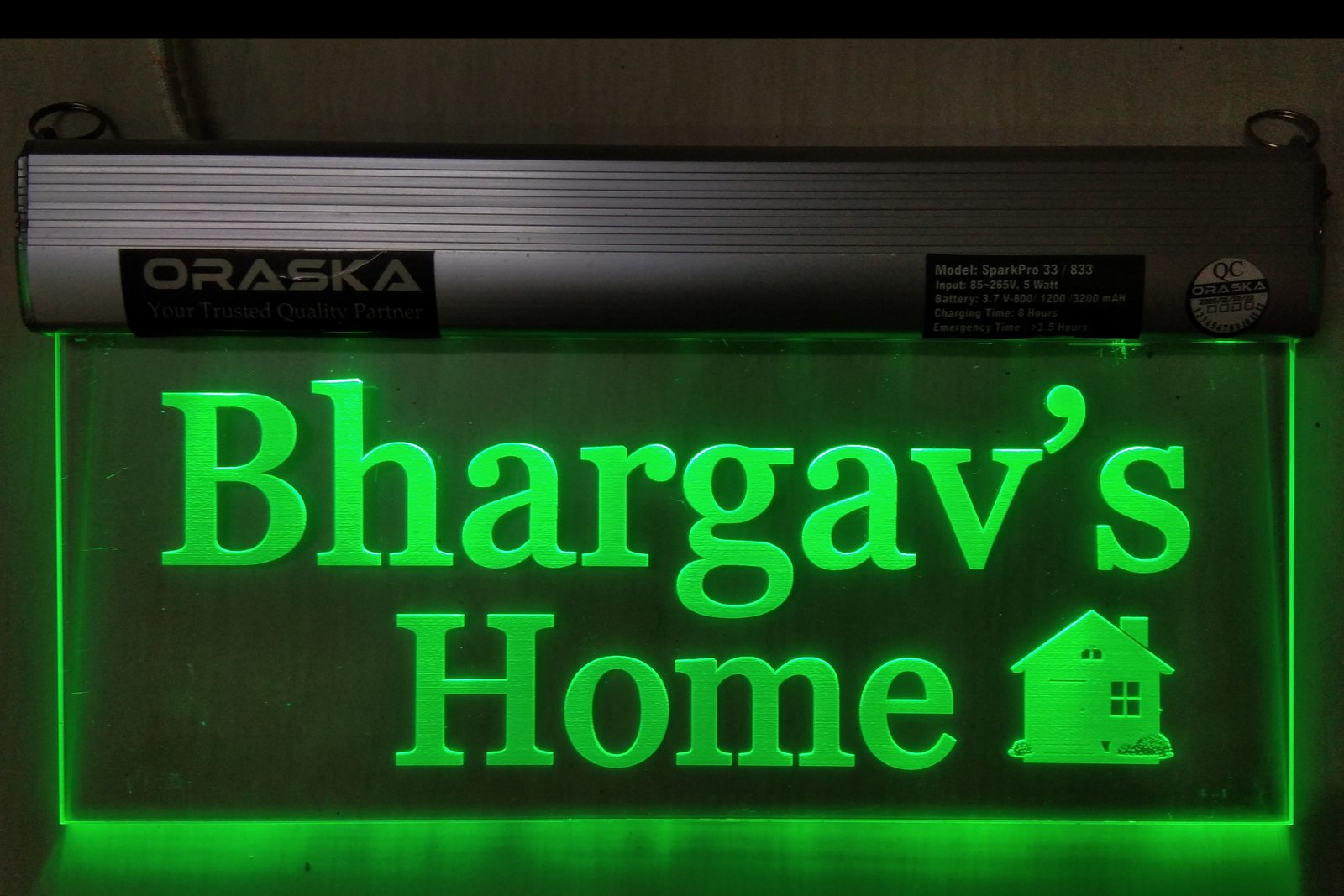 ORASKA Emergency Home Sign SparkPro A33 Clear Exit Sign Light 14 by 8 inch