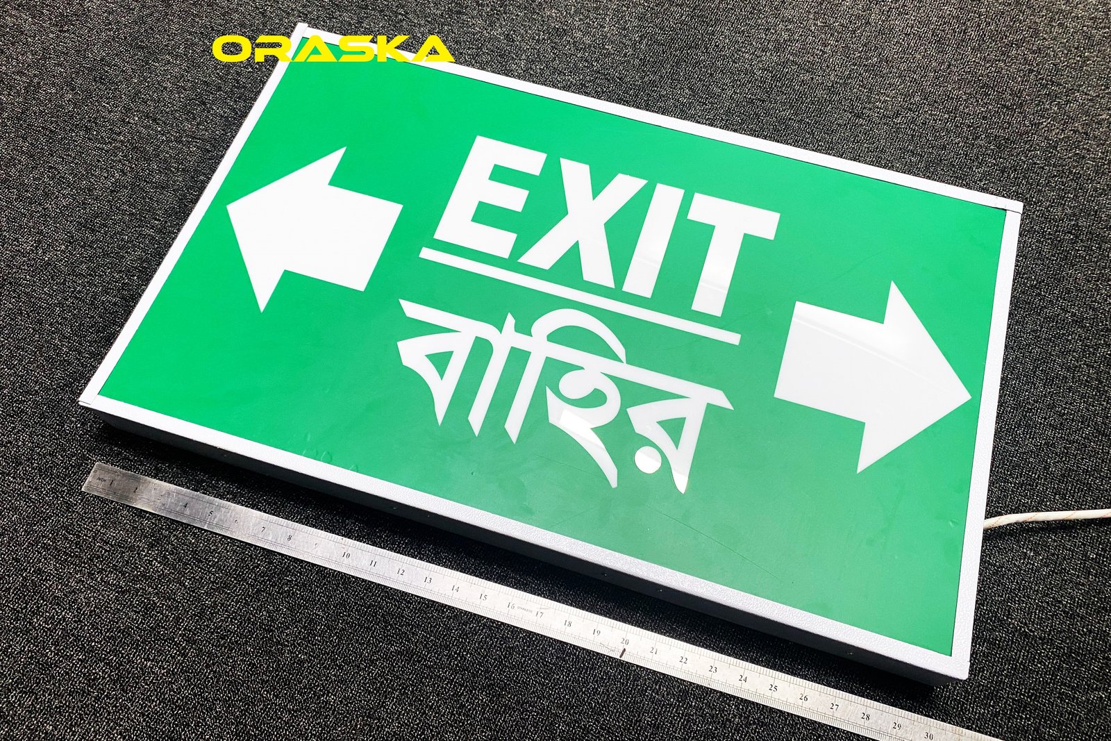 Emergency Exit Sign Light Box Best Quality 2 years Warranty 21Watt 3hrs Backup BD