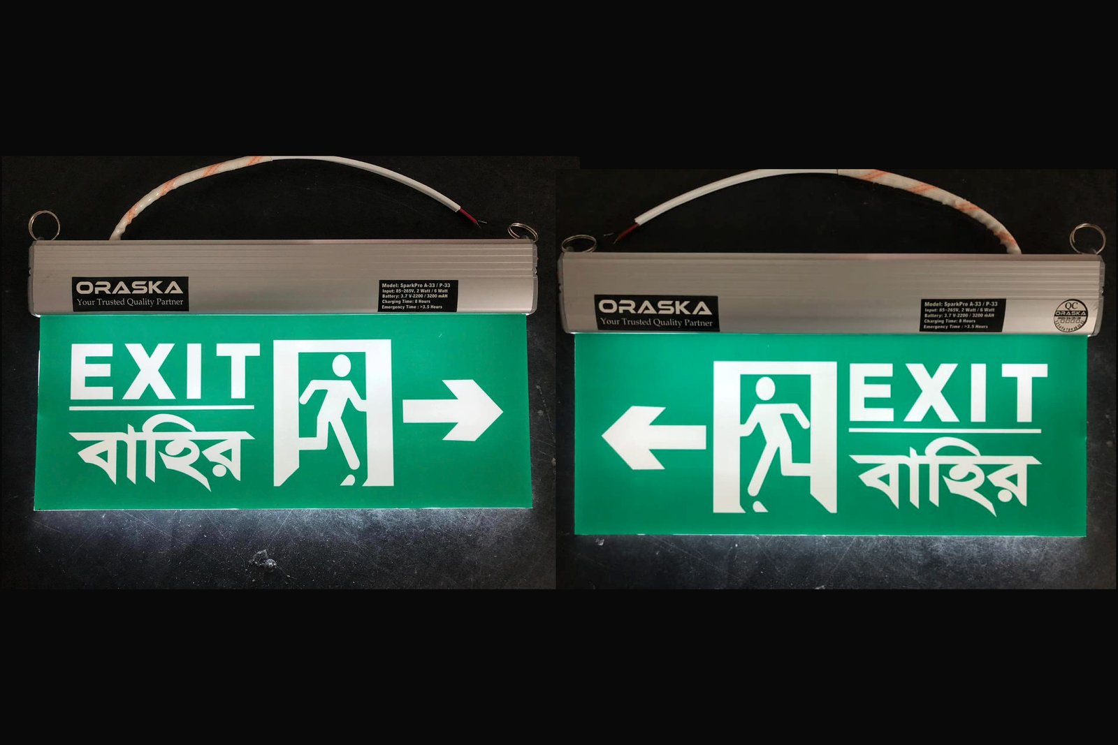 Exit Light Both Side View ORASKA Bangladesh