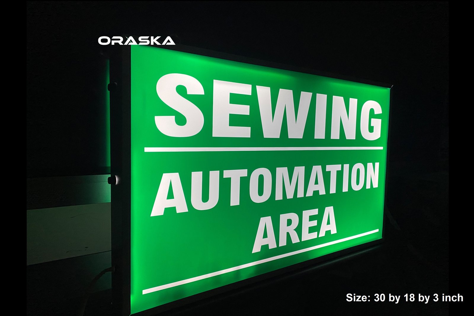 ORASKA 30 by 18 inch Both Side Sewing Automation Sign 4 hrs backup 2 years warranty