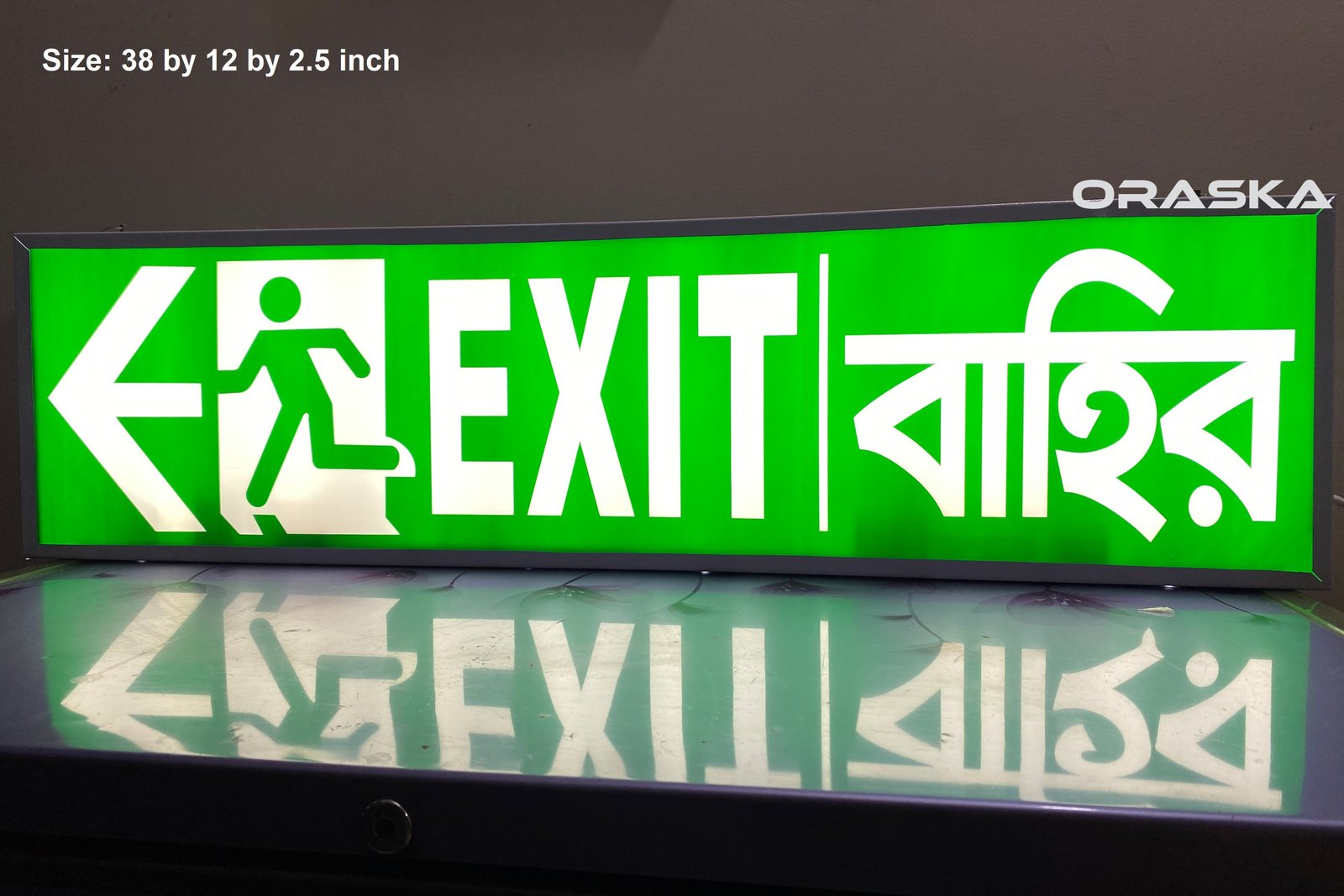 ORASKA Exit Sign Light with 4hrs Battery Backup 2 Years Warranty