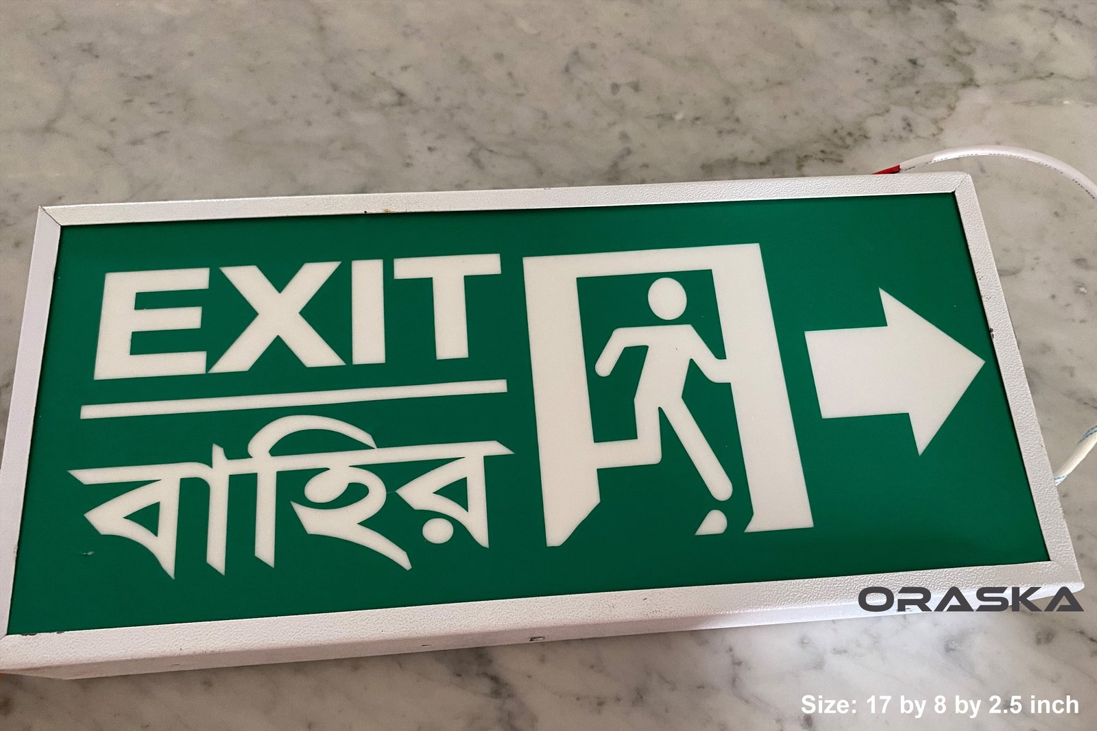 ORASKA Safety LED Exit Sign Bangladesh 5 hrs Backup 2 years warranty