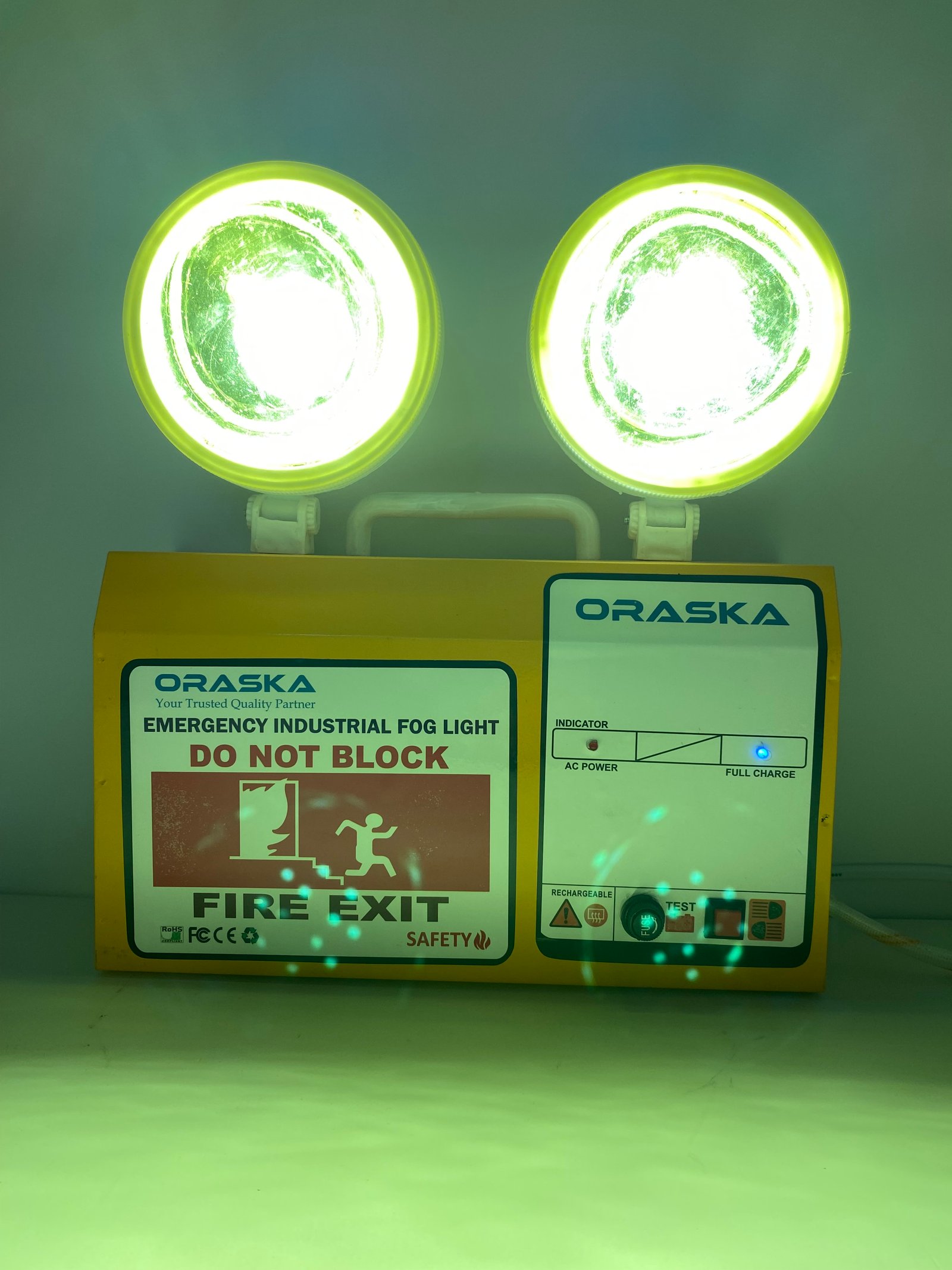 ORASKA Lycan459 24W Yellow Fog Emergency Light – 6V Backup | UL Certified